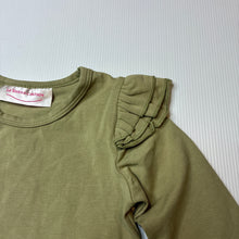 Load image into Gallery viewer, Girls La Sienna Couture, green stretchy ruffle bodysuit / romper, FUC, size 1-2,  