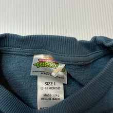 Load image into Gallery viewer, Boys Nickelodeon, TM Ninja Turtles fleece lined sweater / jumper, GUC, size 1,  