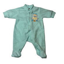 Load image into Gallery viewer, Unisex Baby Biz, embroidered fleece zip coverall / romper, GUC, size 0000,  