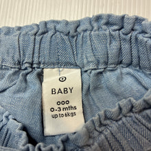 Load image into Gallery viewer, Girls Target, blue cotton / linen shorts, elasticated, EUC, size 000,  
