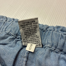 Load image into Gallery viewer, Girls Target, blue cotton / linen shorts, elasticated, EUC, size 000,  
