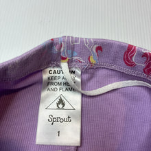 Load image into Gallery viewer, Girls Sprout, purple pyjama pants / bottoms, unicorns, EUC, size 1,  