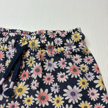 Load image into Gallery viewer, Girls Anko, navy floral cotton shorts, elasticated, GUC, size 2,  