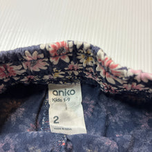 Load image into Gallery viewer, Girls Anko, navy floral cotton shorts, elasticated, GUC, size 2,  