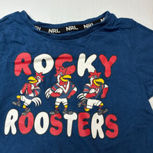 Load image into Gallery viewer, Unisex NRL Supporter, Rocky Roosters cotton tee / top, GUC, size 2,  