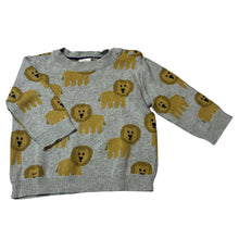 Load image into Gallery viewer, Boys Target, knitted cotton sweater / jumper, lions, FUC, size 0,  