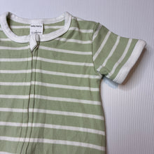 Load image into Gallery viewer, Unisex Baby Berry, striped stretchy zip romper, EUC, size 1,  