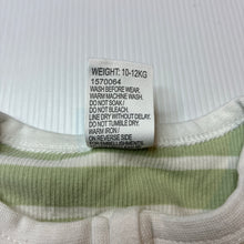 Load image into Gallery viewer, Unisex Baby Berry, striped stretchy zip romper, EUC, size 1,  