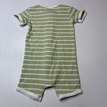 Load image into Gallery viewer, Unisex Baby Berry, striped stretchy zip romper, EUC, size 1,  
