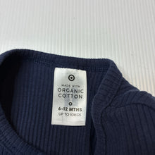 Load image into Gallery viewer, Boys Target, navy organic cotton blend ribbed henley top, EUC, size 0,  