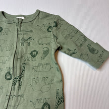 Load image into Gallery viewer, Unisex Dymples, cotton zip coverall / romper, jungle animals, EUC, size 000,  