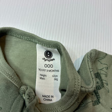 Load image into Gallery viewer, Unisex Dymples, cotton zip coverall / romper, jungle animals, EUC, size 000,  