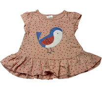 Load image into Gallery viewer, Girls Tiny Little Wonders, cotton tee / top, bird, EUC, size 0000,  
