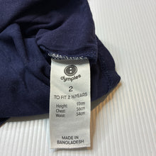Load image into Gallery viewer, Boys Dymples, navy stretchy tee / top, GUC, size 2,  