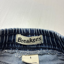 Load image into Gallery viewer, Boys Breakers, stretch denim shorts, elasticated, FUC, size 1,  