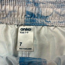 Load image into Gallery viewer, Boys Anko, lightweight board shorts, elasticated, sharks, EUC, size 7,  