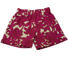Load image into Gallery viewer, Girls floral, soft feel shorts, elasticated, no size, W: 25cm across unstretched, FUC, size 5-6,  