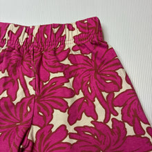 Load image into Gallery viewer, Girls floral, soft feel shorts, elasticated, no size, W: 25cm across unstretched, FUC, size 5-6,  