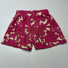 Load image into Gallery viewer, Girls floral, soft feel shorts, elasticated, no size, W: 25cm across unstretched, FUC, size 5-6,  