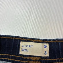 Load image into Gallery viewer, Boys Target, dark stretch knit denim shorts, elasticated, GUC, size 3,  