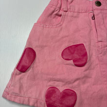 Load image into Gallery viewer, Girls pink, denim skirt, elasticated, L: 29cm, GUC, size 4-5,  