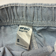Load image into Gallery viewer, Boys Anko, blue cotton shorts, elasticated, GUC, size 5,  