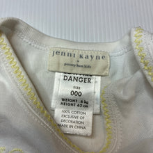 Load image into Gallery viewer, Girls Jenni Kayne, embroidered cotton bodysuit / romper, GUC, size 000,  
