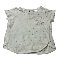 Load image into Gallery viewer, Girls Target, white cotton &amp; silver spot tee / top, FUC, size 000,  