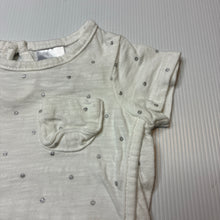 Load image into Gallery viewer, Girls Target, white cotton &amp; silver spot tee / top, FUC, size 000,  