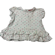 Load image into Gallery viewer, Girls Sprout, spotted cotton short sleeve top, FUC, size 000,  