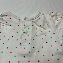 Load image into Gallery viewer, Girls Sprout, spotted cotton short sleeve top, FUC, size 000,  