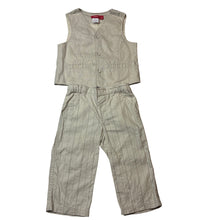 Load image into Gallery viewer, Boys Sprout, linen / cotton wedding / formal waistcoat &amp; pants, adjustable, Inside leg: Inside leg: 28.5cm, GUC, size 1,  