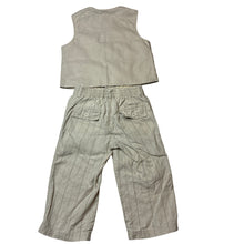Load image into Gallery viewer, Boys Sprout, linen / cotton wedding / formal waistcoat &amp; pants, adjustable, Inside leg: Inside leg: 28.5cm, GUC, size 1,  