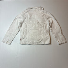 Load image into Gallery viewer, Girls Pumpkin Patch, vintage white denim jacket, light marks left sleeve, FUC, size 7,  