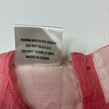 Load image into Gallery viewer, Girls Blue Sky, lined crinkle cotton dress, discolouration on front, FUC, size 12 months, L: 45cm