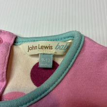 Load image into Gallery viewer, Girls John Lewis, pink cotton long sleeve dress, wash fade &amp; pilling, FUC, size 0, L: 36cm