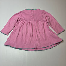 Load image into Gallery viewer, Girls John Lewis, pink cotton long sleeve dress, wash fade &amp; pilling, FUC, size 0, L: 36cm