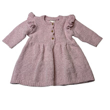Load image into Gallery viewer, Girls Sprout, pink chenille knit long sleeve dress, GUC, size 00, L: 37cm