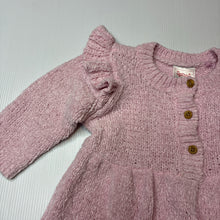 Load image into Gallery viewer, Girls Sprout, pink chenille knit long sleeve dress, GUC, size 00, L: 37cm