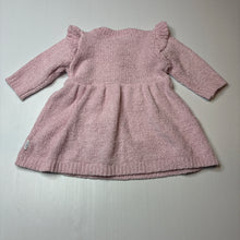 Load image into Gallery viewer, Girls Sprout, pink chenille knit long sleeve dress, GUC, size 00, L: 37cm
