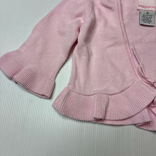 Load image into Gallery viewer, Girls FRED BARE, pink knitted cotton cardigan, light marksleft cuff, FUC, size 0,  