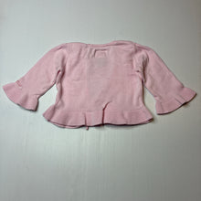Load image into Gallery viewer, Girls FRED BARE, pink knitted cotton cardigan, light marksleft cuff, FUC, size 0,  