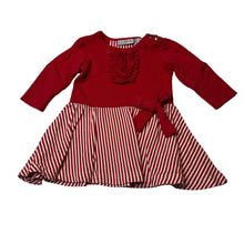Load image into Gallery viewer, Girls SOOKI baby, red &amp; white cotton dress, wash fade &amp; pilling, FUC, size 00, L: 35cm