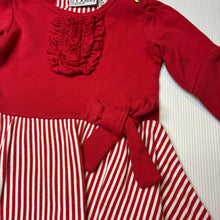 Load image into Gallery viewer, Girls SOOKI baby, red &amp; white cotton dress, wash fade &amp; pilling, FUC, size 00, L: 35cm
