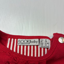 Load image into Gallery viewer, Girls SOOKI baby, red &amp; white cotton dress, wash fade &amp; pilling, FUC, size 00, L: 35cm