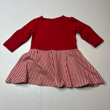 Load image into Gallery viewer, Girls SOOKI baby, red &amp; white cotton dress, wash fade &amp; pilling, FUC, size 00, L: 35cm