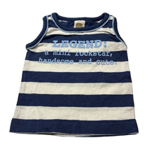 Load image into Gallery viewer, Boys Tiny Little Wonders, striped cotton singlet / tank top, GUC, size 000,  