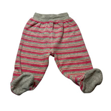 Load image into Gallery viewer, Girls flexi, striped velour footed leggings / bottoms, GUC, size 3 months,  