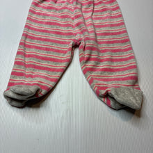 Load image into Gallery viewer, Girls flexi, striped velour footed leggings / bottoms, GUC, size 3 months,  