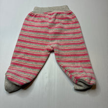 Load image into Gallery viewer, Girls flexi, striped velour footed leggings / bottoms, GUC, size 3 months,  